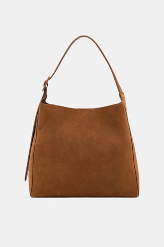 Grand sac cabas cuir suédé - Marron