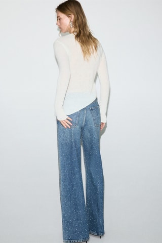 Pull asymétrique mélange alpaga et laine - Écru