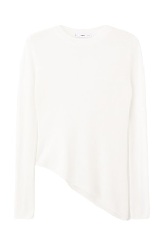 Pull asymétrique mélange alpaga et laine - Écru