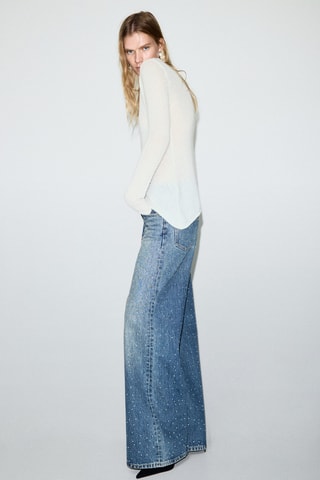 Pull asymétrique mélange alpaga et laine - Écru
