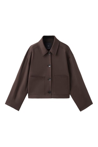 Veste crop poches - Marron