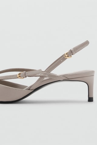 Chaussures talon kitten à brides - Marron clair