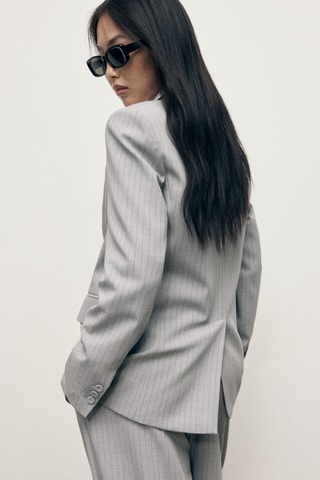 Blazer costume rayures tennis - Gris