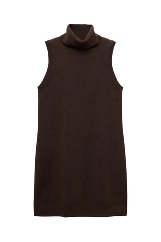 Robe maille col roulé - Marron