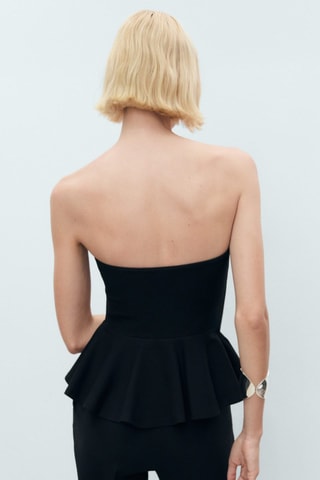Top bustier péplum - Noir