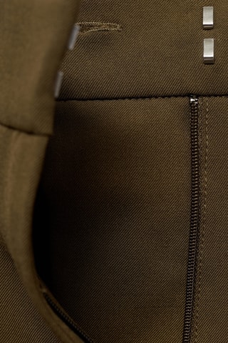 Pantalon wide leg à pinces taille normale - Kaki