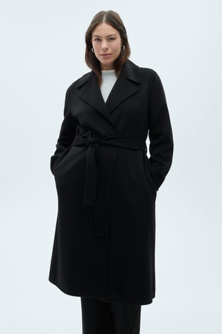 Manteau fait main avec ceinture - Noir