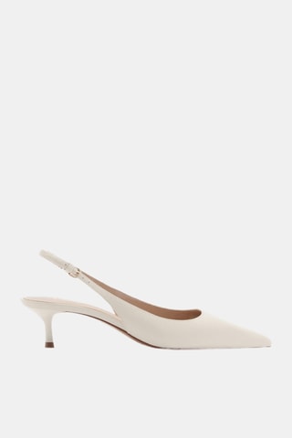 Chaussures talon kitten heel pointues - Écru