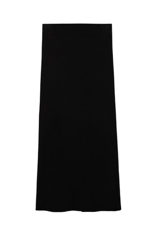 Jupe midi maille fine - Noir
