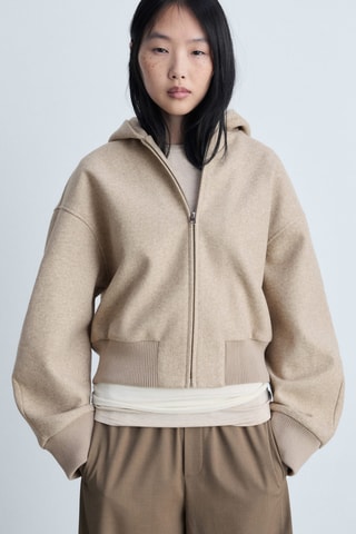 Veste oversize capuche - Beige