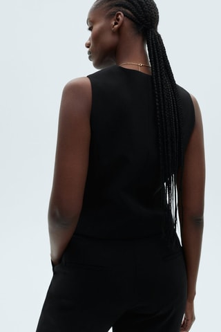 Chaleco traje botones - Negro