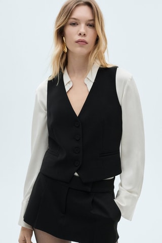 Chaleco traje botones - Negro