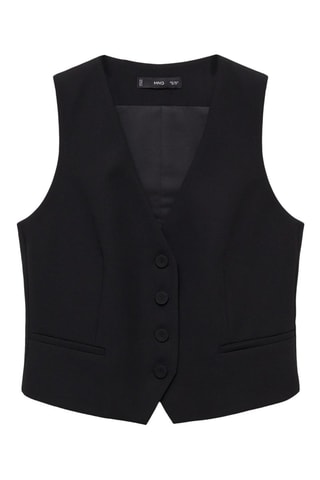 Chaleco traje botones - Negro