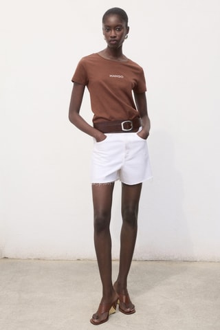 T-shirt logo en coton - Marron
