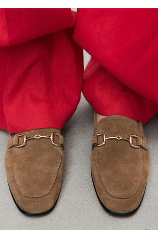 Mocassins en daim à boucle - Marron