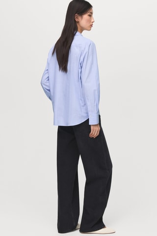 Chemise droite mélange coton et lyocell - Ciel