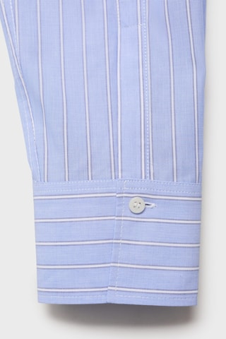Chemise droite mélange coton et lyocell - Ciel