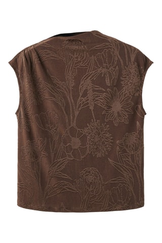 Top jacquard floral - Marron