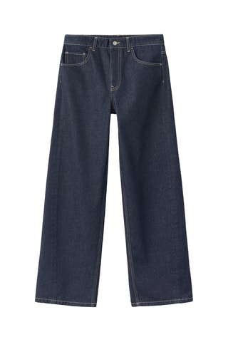 Jean barrel taille normale rinse wash - Bleu