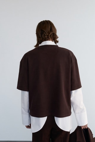 T-shirt en coton oversize - Marron