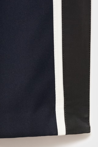Pantalon droit rayure contrastée - Bleu marine