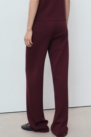 Pantalon maille taille élastique - Rouge