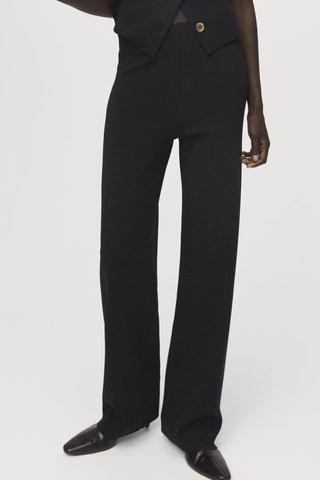 Pantalon maille taille élastique - Noir