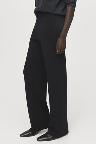 Pantalon maille taille élastique - Noir