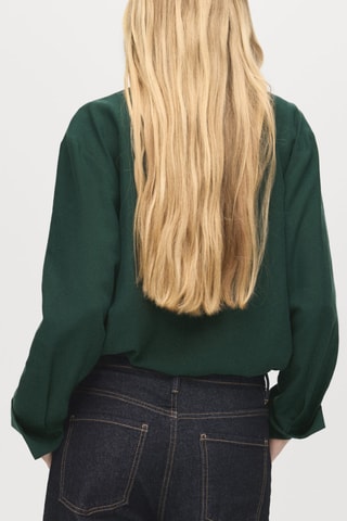 Chemise Lyocell boutons dissimulés - Vert