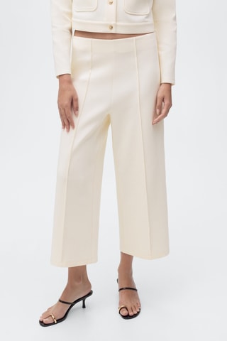 Pantalon crop coton - Écru
