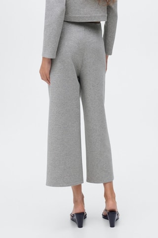 Pantalon crop coton - Gris chiné
