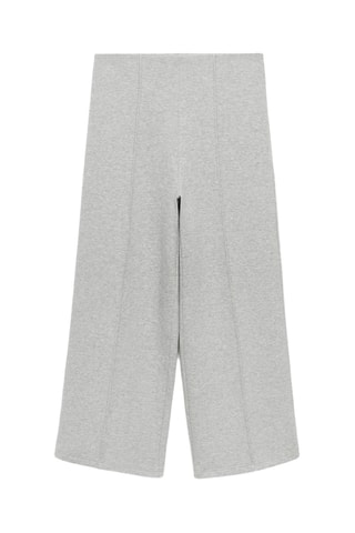 Pantalon crop coton - Gris chiné
