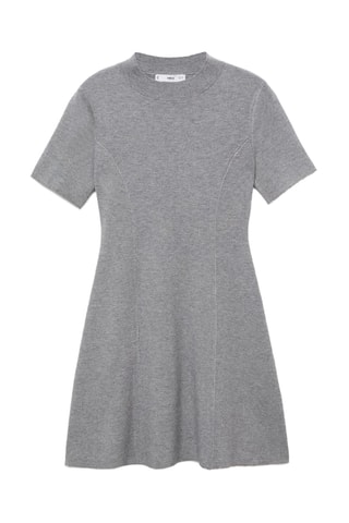 Robe maille fine évasée - Gris chiné