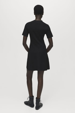 Robe maille fine évasée - Noir