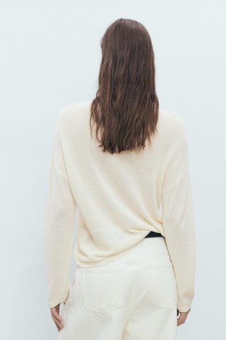 Pull maille col bateau - Écru