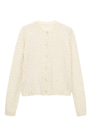 Cardigan maille pois - Écru