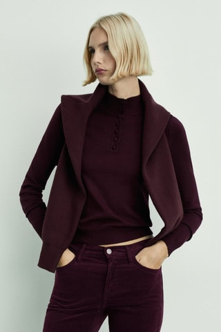 Pantalon Sienna flare crop velours côtelé - Bordeaux