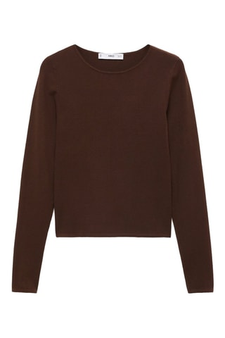 Pull ajusté maille fine - Marron