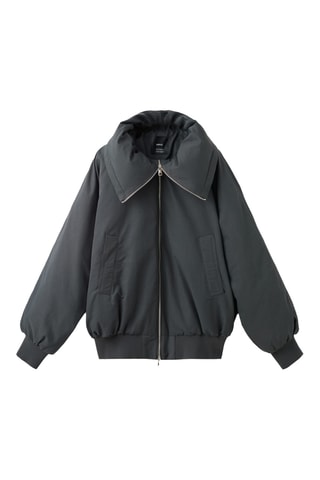 Veste bomber col cheminée - Gris