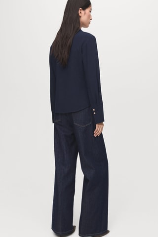 Chemise boutons bijoux - Bleu marine