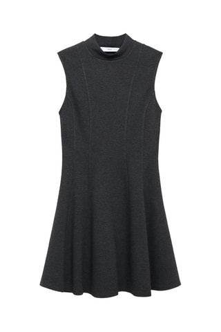 Robe col cheminée avec coutures - Gris