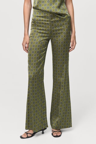 Pantalon satiné à imprimé géométrique - Vert