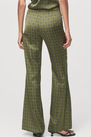 Pantalon satiné à imprimé géométrique - Vert