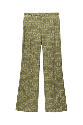 Pantalon satiné à imprimé géométrique - Vert