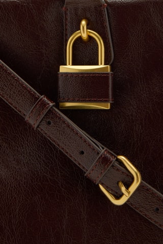 Maxi sac avec anses finition brillante - Marron