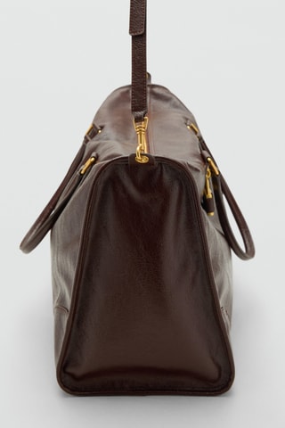 Maxi sac avec anses finition brillante - Marron