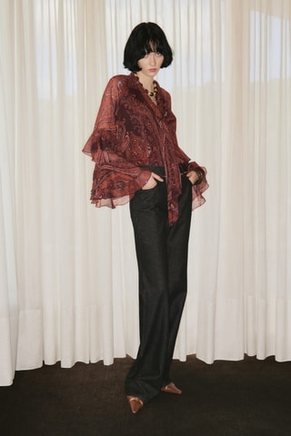 Blouse en imprimé paisley - Rouge