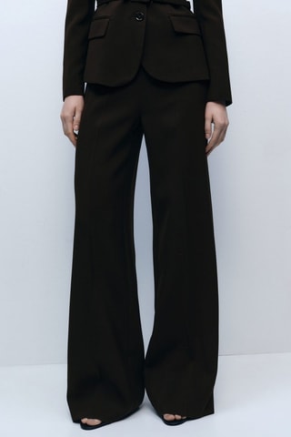 Pantalón recto traje - Marrón