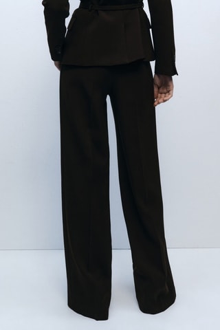 Pantalón recto traje - Marrón
