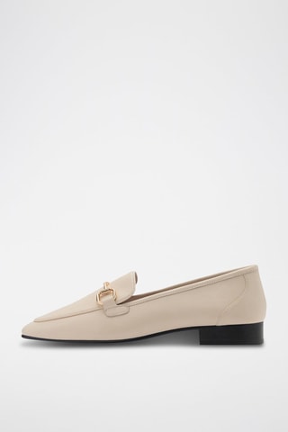 Mocassins cuir boucle - Écru
